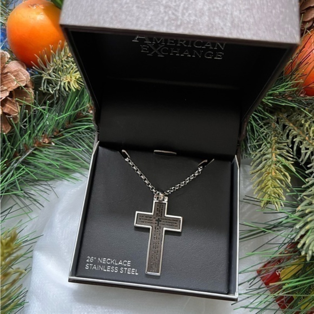 AMERICAN EXCHANGE Lord's Prayer Cross Pendant Necklace (M1)